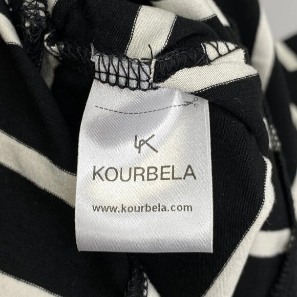 Kourbela Women's Midi Dress – Size M – Black/White – Sea Anchor Fold-Over Skirt - Picture 5 of 10